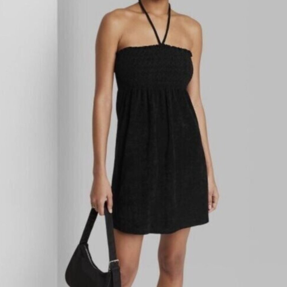 Wild Fable Black Smocked Mini Dress